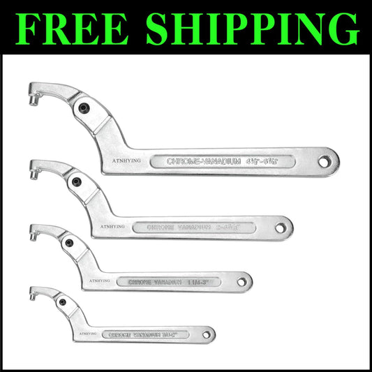 4-Piece Adjustable C Pin Spanner Wrench Set for Versatile Applications