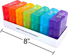Load image into Gallery viewer, Multicolor Medication Organizer: 6 Daily Doses with Lifetime Warranty Guarantee