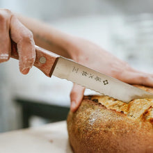 Load image into Gallery viewer, Serrated Japanese Bread Knife, 14.75 Inches - Handmade Stainless Steel Cutter