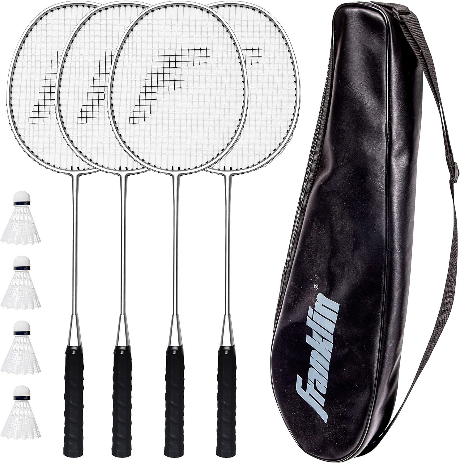 Family-Friendly Badminton Racket Set - Includes 4 Rackets & Shuttlecocks