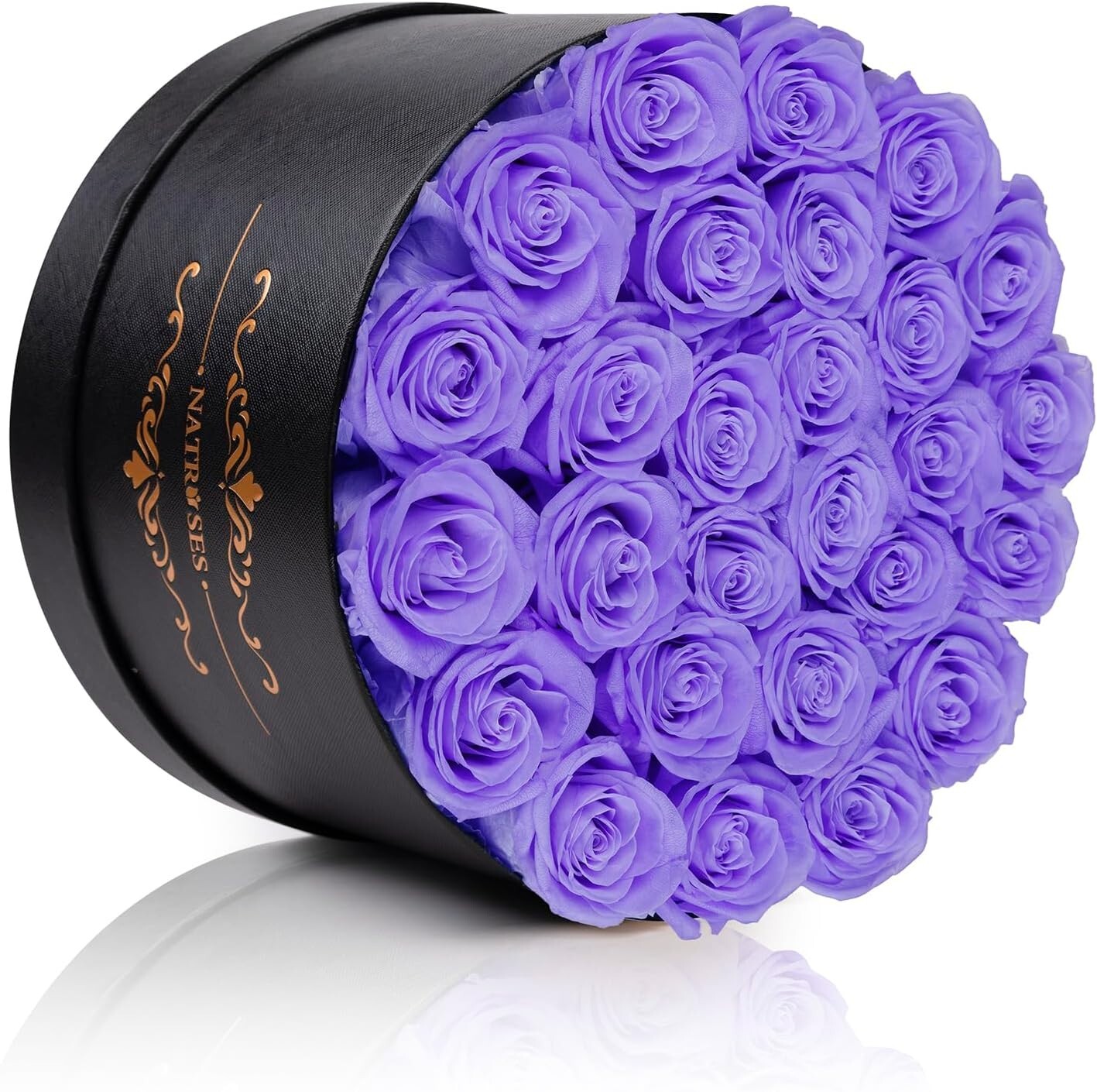 Elegant Box of 27 Lasting Preserved Roses - Perfect Gift for Special Moments