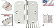 Load image into Gallery viewer, Rounded Satin Nickel 3.5'' Door Hinges - 36 Pack with Screws for Durable Use