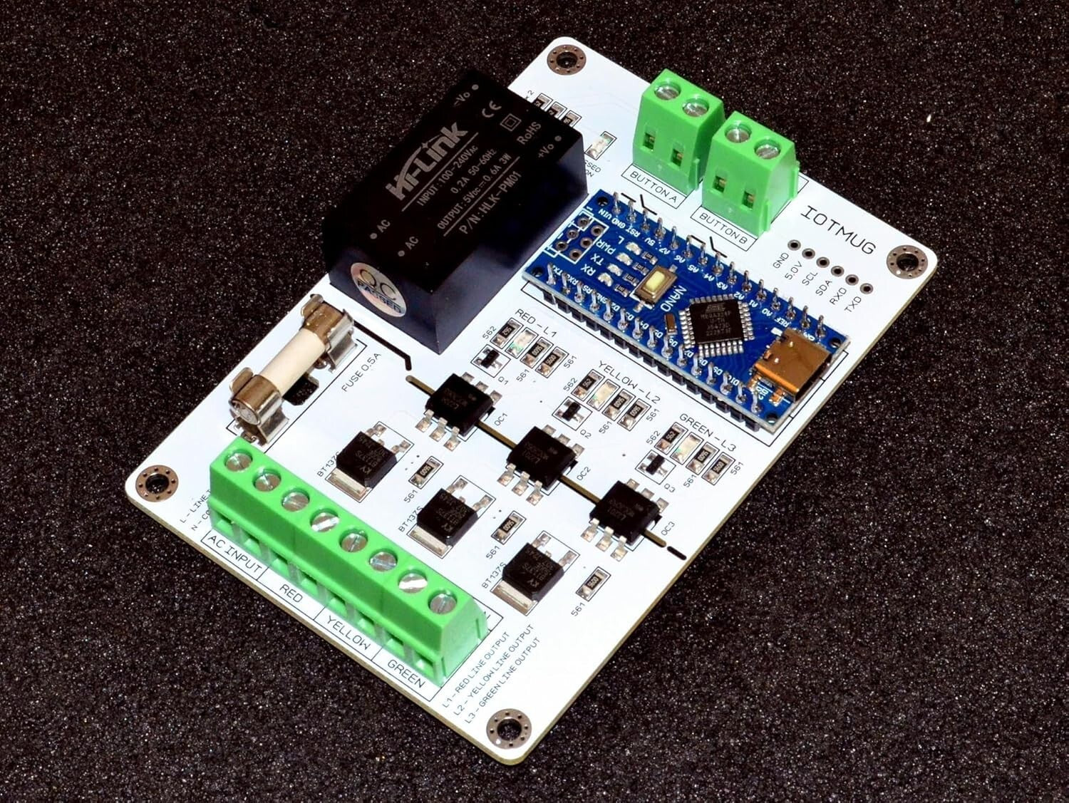 Solid State Relay Traffic Light Controller - 3 Channel Control for AC Devices