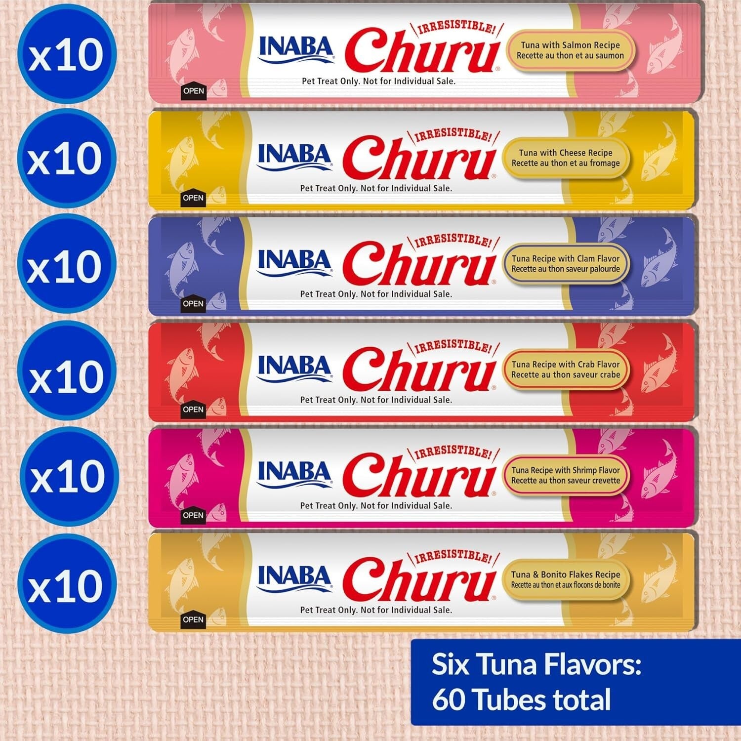 Interactive Churu Tuna Treats, Creamy & Grain-Free - 60 Servings for All Cats