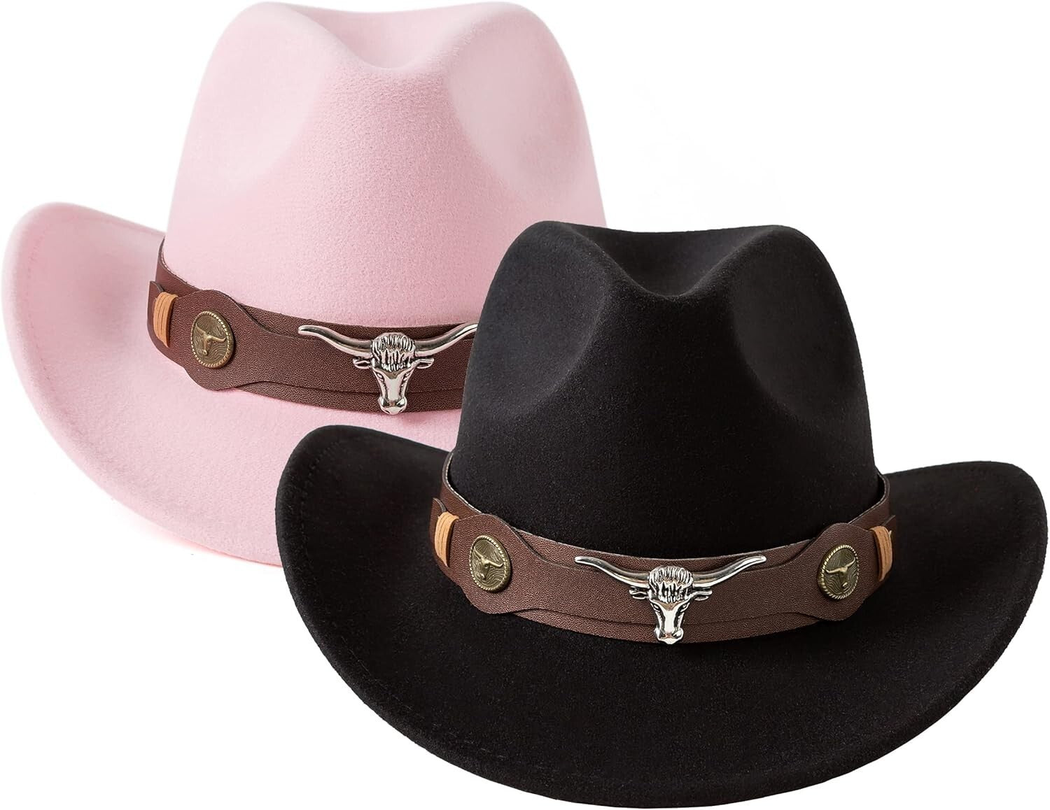 Adjustable Women's Cowboy Hats Set - Chic Western Style with Belt Buckles