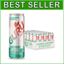 Load image into Gallery viewer, ZERO SUGAR Wild Strawberry Watermelon Organic Energy Drinks - 12oz Pack of 24