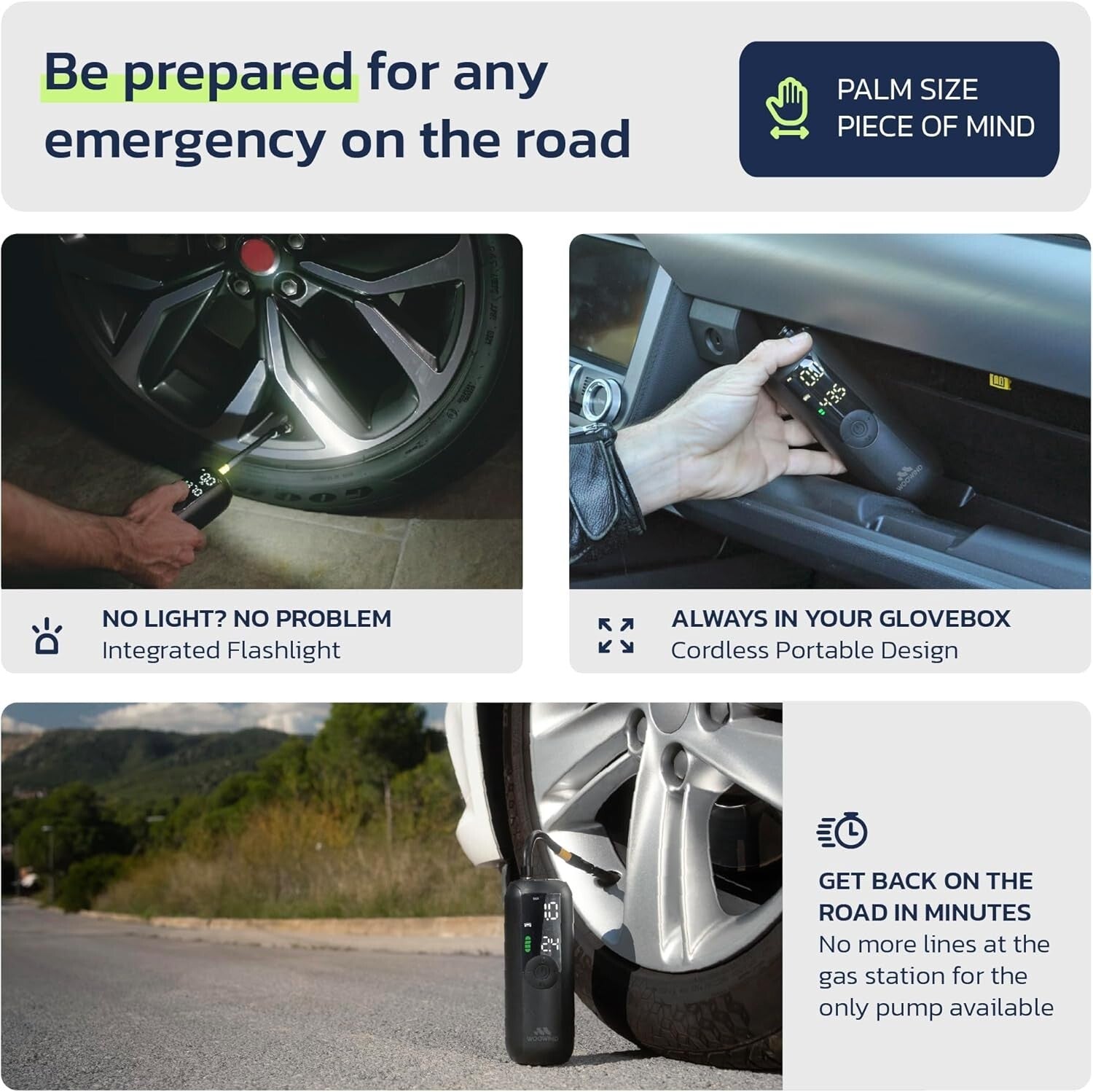 150 PSI Portable Air Compressor & Tire Inflator with Digital Gauge - Lightweight