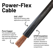 Load image into Gallery viewer, Flexible 2/0 AWG Copper Battery Inverter Cables with Corrosion-Resistant Ends