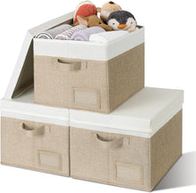 Load image into Gallery viewer, Stackable Decorative Storage Bins - Jumbo Set of 3 for Home Organization