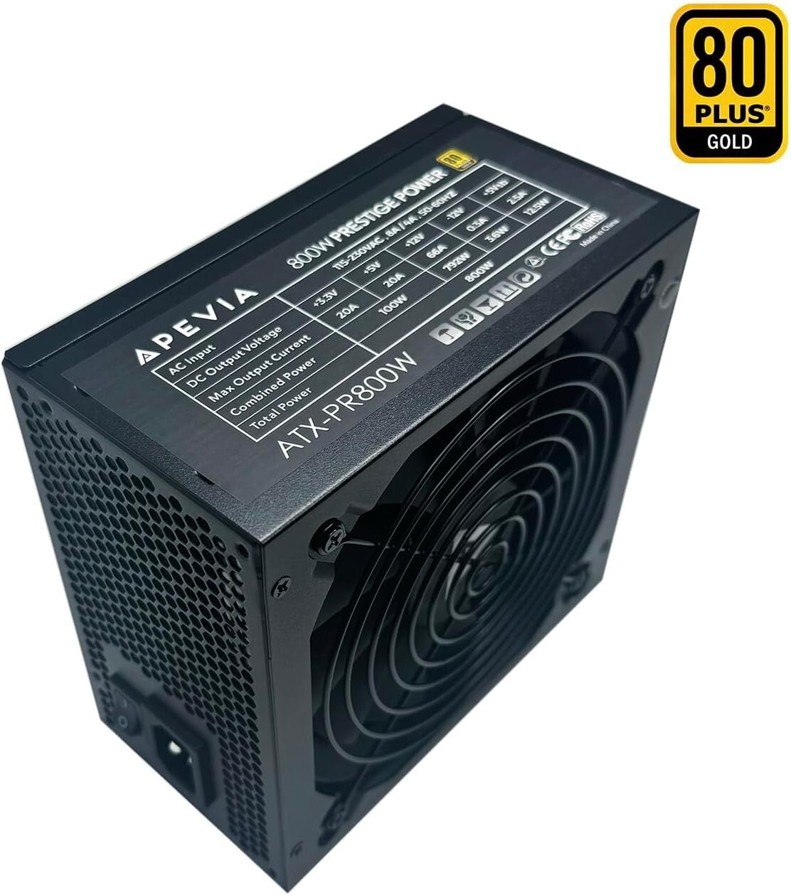 ATX-PR800W 800W Power Supply - 80 Plus Gold, RoHS Compliant, Stable DC Output