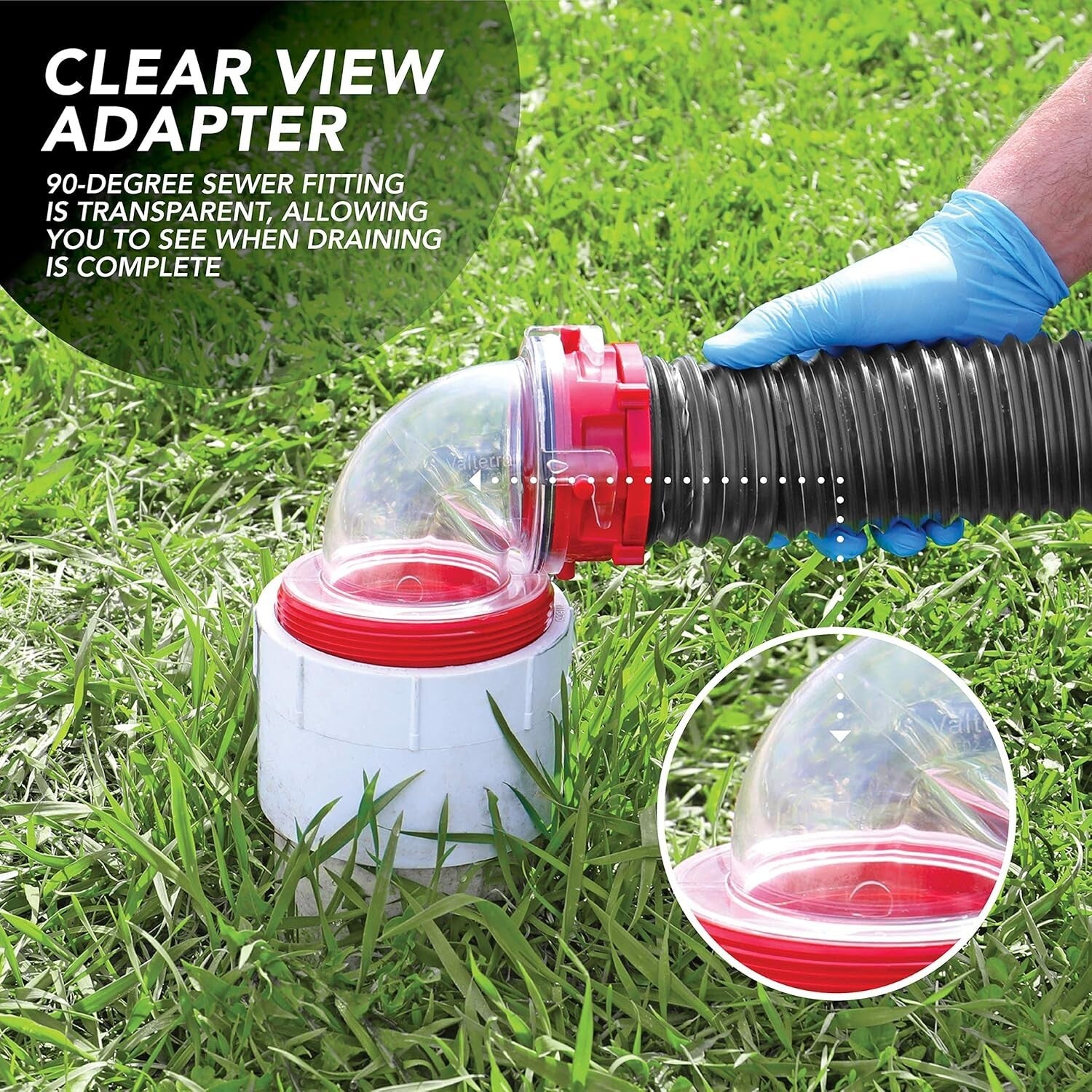 Durable 20-Foot RV Sewer Hose Kit - 2 Collapsible Hoses & 90-Degree Adapter