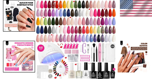 Beetles 68PCS Gel Nail Polish Kit with UV Light & 35 Colors for At-Home Glam