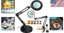 Load image into Gallery viewer, Hands-Free 10X LED Magnifying Lamp &amp; Desk Light - Perfect for Reading &amp; Crafts