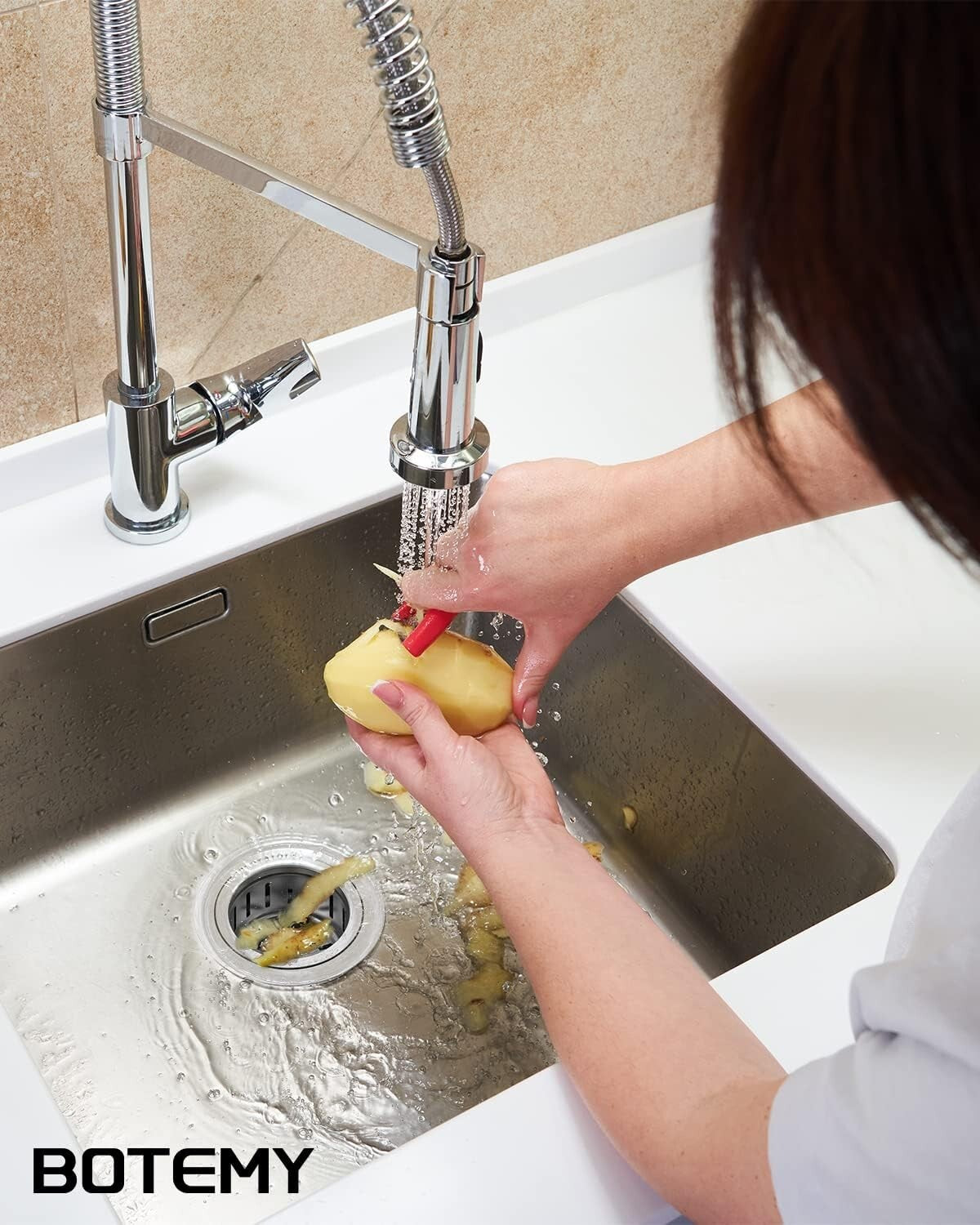 Durable 304 Stainless Steel Extended Flange and Strainer for Thick Kitchen Sinks