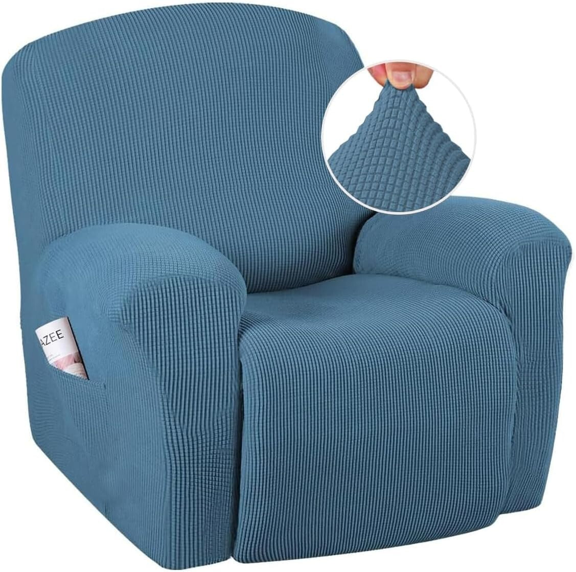 Super Stretch Water-Resistant Recliner Cover - Dusty Blue Elegance for Your Home