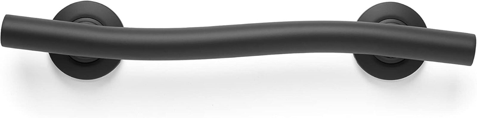 18'' ADA Compliant Wave-Shaped Grab Bar in Matte Black - 500 lbs Support