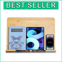Load image into Gallery viewer, 19.68 x 14 Inches Multi-Functional Bamboo Book Holder - Perfect for Thick Books