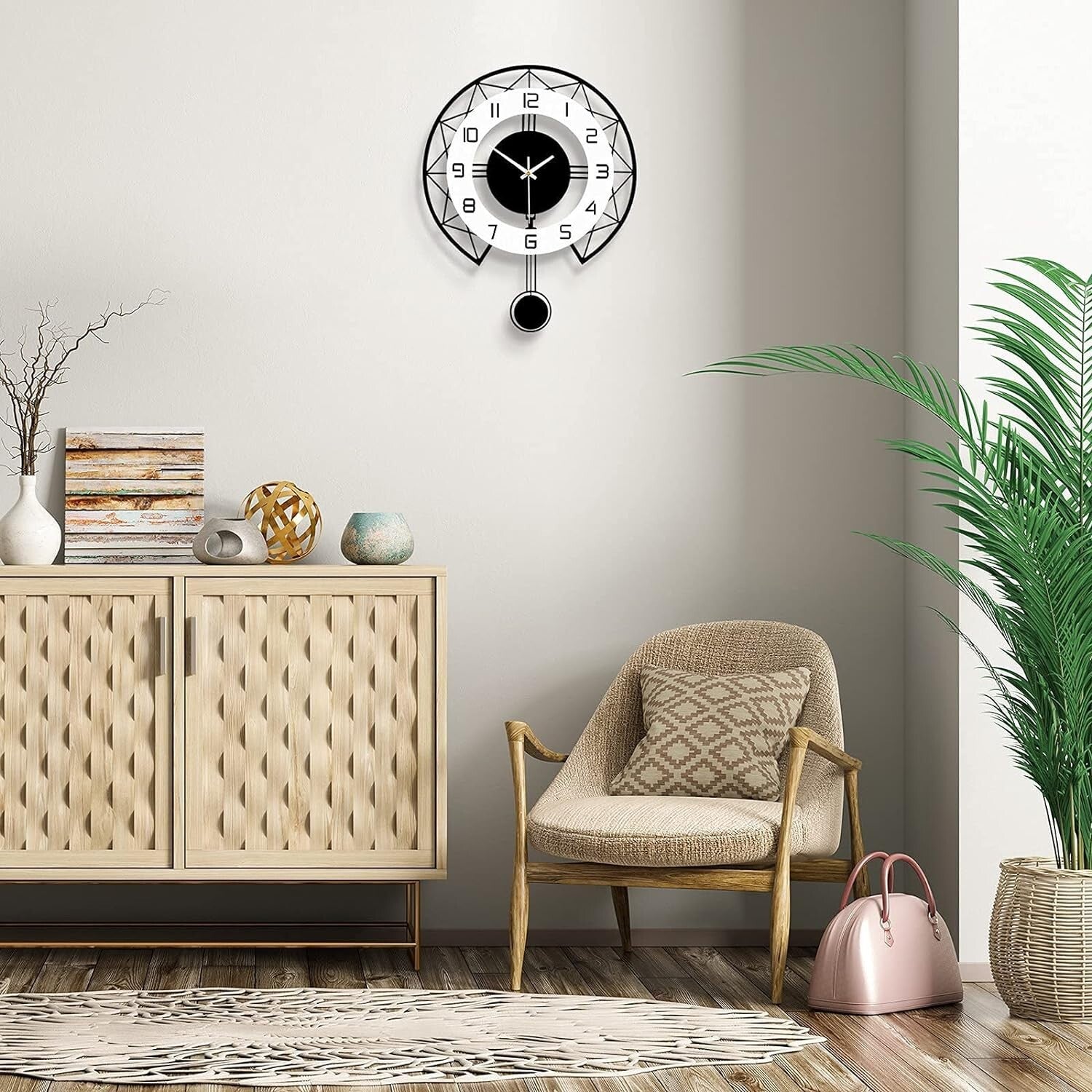 14 Inch Quiet Battery-Operated Wall Clock - Perfect for Living Room & Kitchen