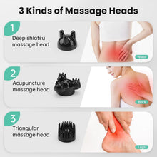 Load image into Gallery viewer, Portable Percussion Massager with 3 Heat-Enabled Dual Heads for Full-Body Relief