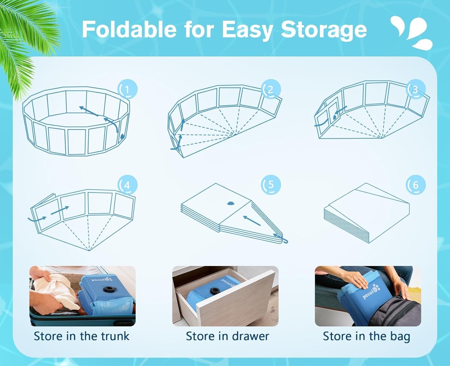 Extra-Large Foldable Dog Pool with Sprinkler - Portable Splash Wading Fun!