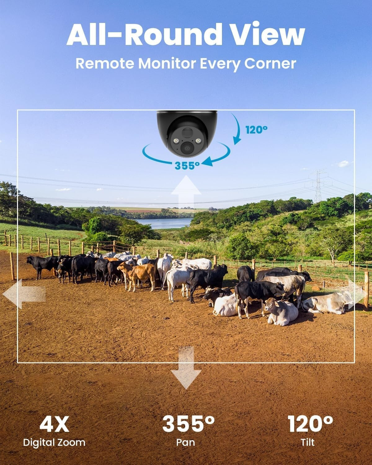 4G LTE Solar-Powered Outdoor Camera with 2K Night Vision & 360° PTZ Flexibility