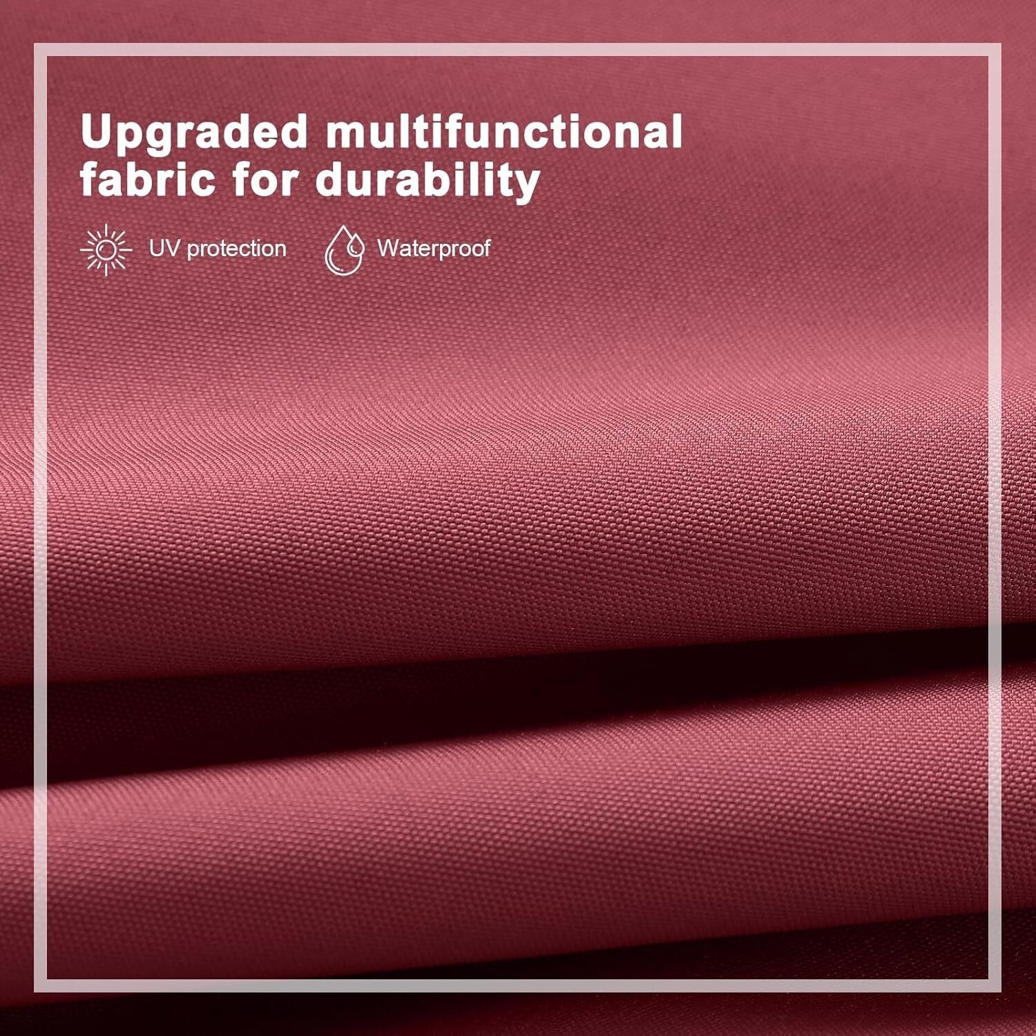 Stylish 3-Tier 11FT Burgandy Solar Light Patio Umbrella for Outdoor Shading