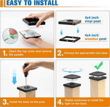 Load image into Gallery viewer, Bright LED Solar Post Lights - 4x4 Waterproof Yard Decor, 10+ Hours Illumination
