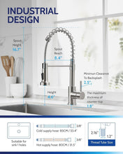 Load image into Gallery viewer, Brushed Nickel Kitchen Faucet with Pull Down Sprayer &amp; High Arc - Easy Install