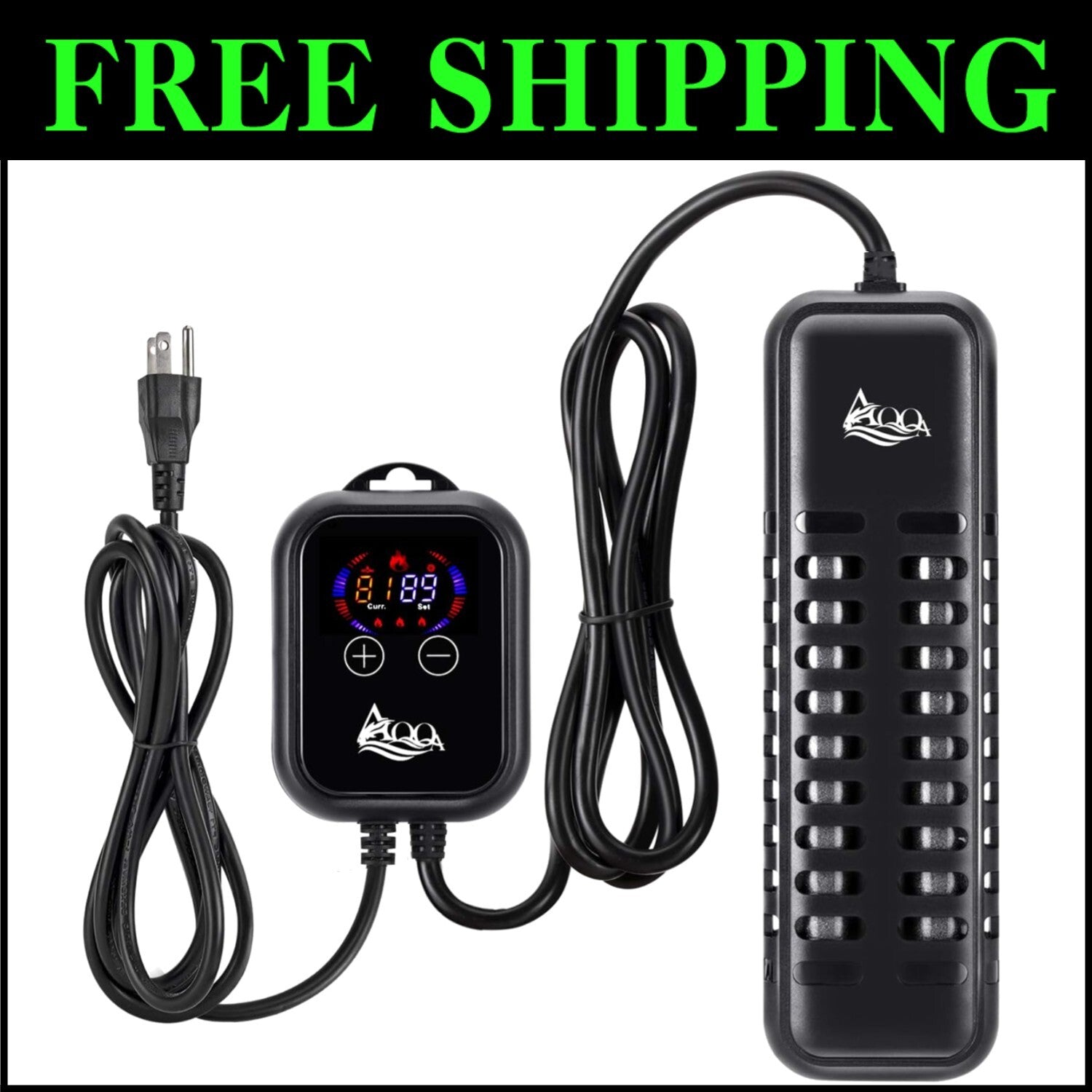 Adjustable 500W Aquarium Heater w/ External Controller & Dry Burning Protection
