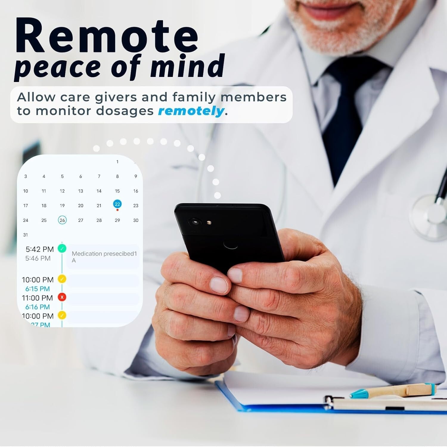Secure Automatic Pill Dispenser with WiFi App - Peace of Mind for Caregivers