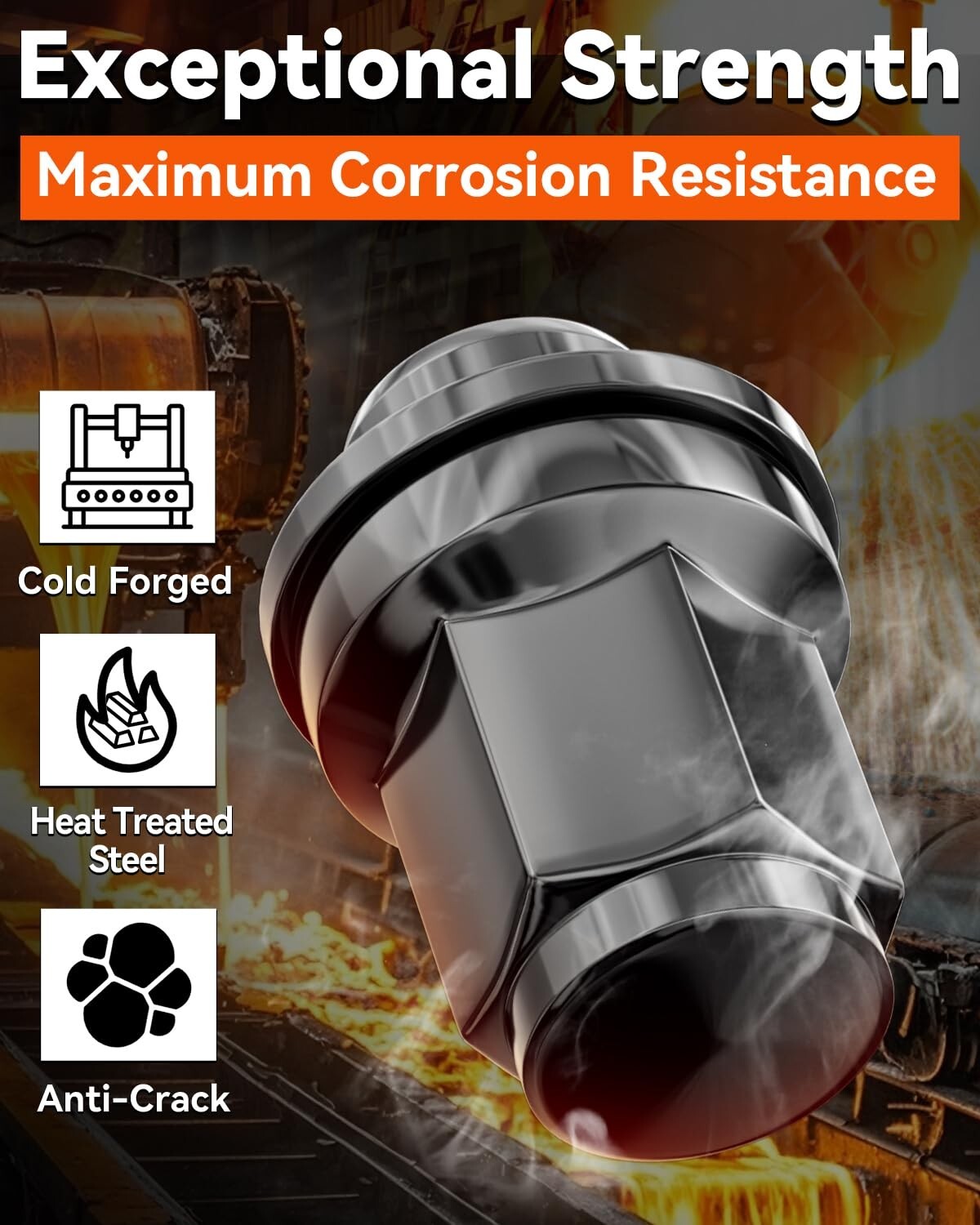 Corrosion Resistant Acorn Lug Nut Set - 20pcs M14x1.5, Ideal for SUVs & Trucks