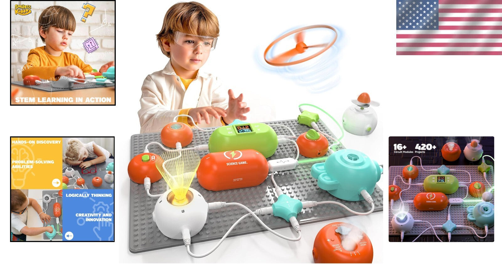 Electronics Exploration Kit - 420 Experiments, No Soldering Required, Ages 5-12!