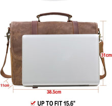 Load image into Gallery viewer, Large Capacity Messenger Bag with 9 Pockets - Waterproof Leather Laptop Carrier