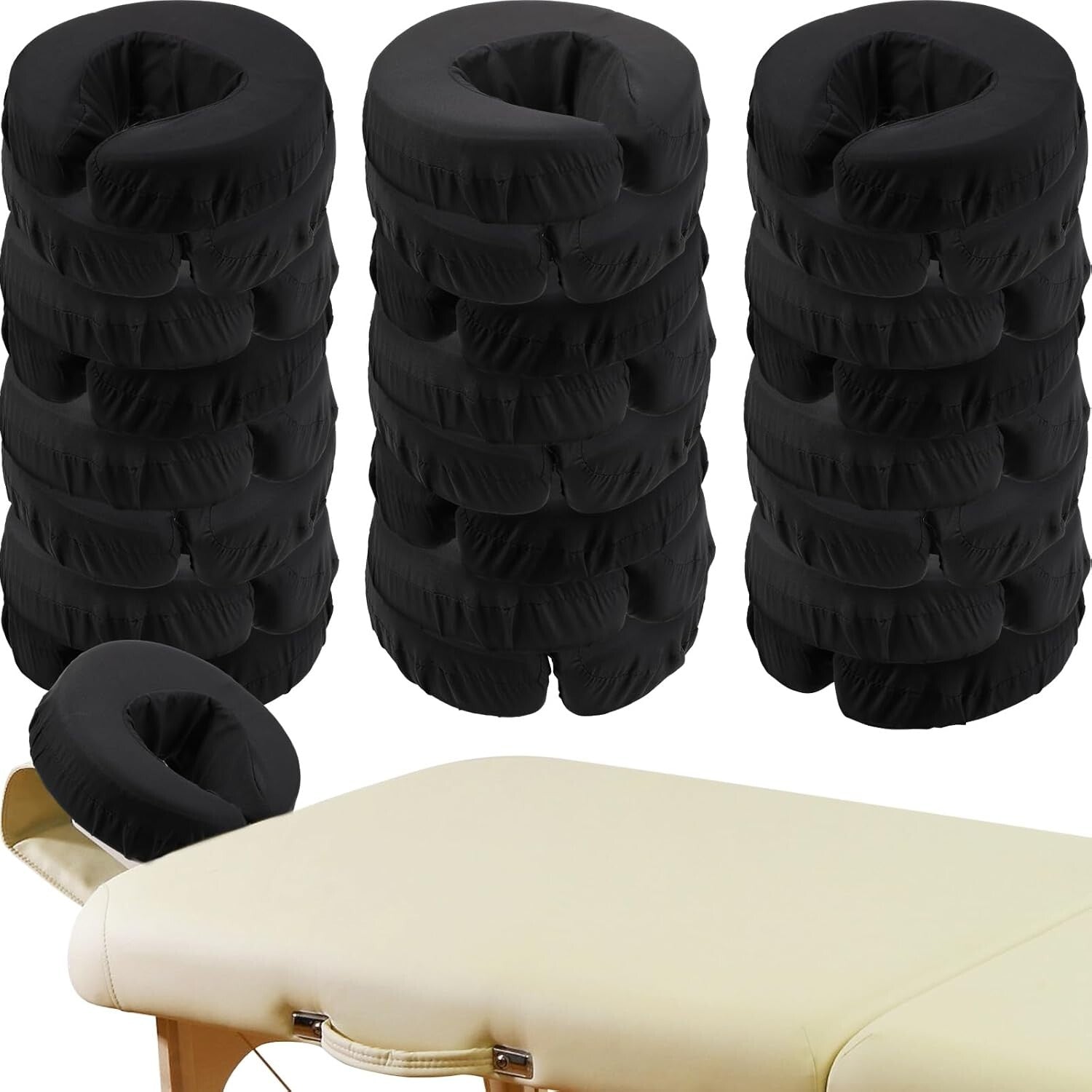 Eco-Friendly 24 Pcs Face Cradle Covers - Lightweight Microfiber for Therapists