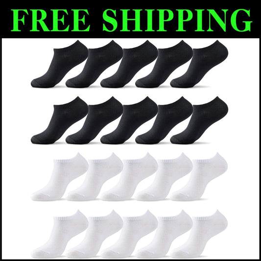 Men's/Women's Thin Cotton Low Cut Ankle Socks Multipack – 10-20 Pairs