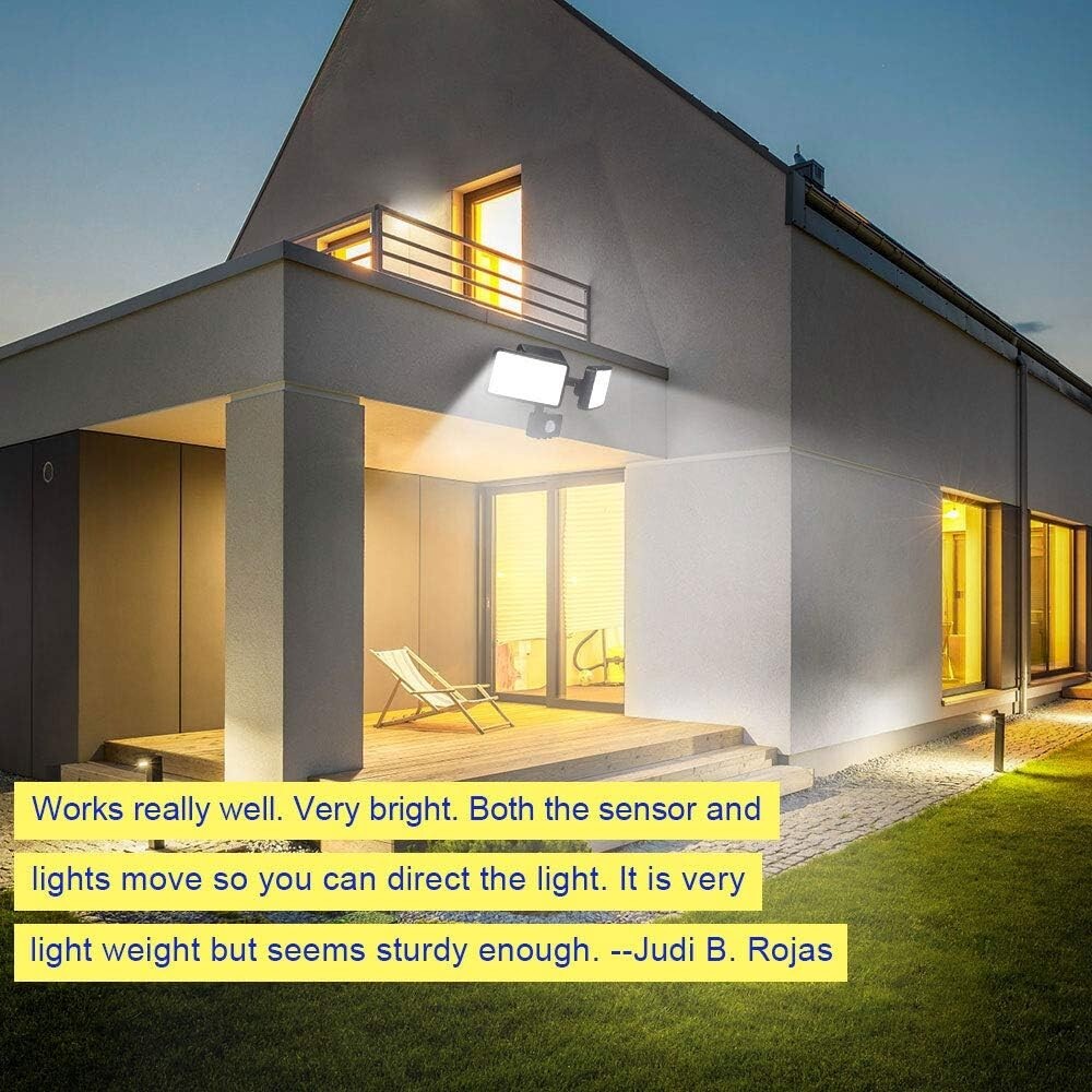 Energy Efficient 20W LED Motion Sensor Floodlight - 180° Angle Illumination