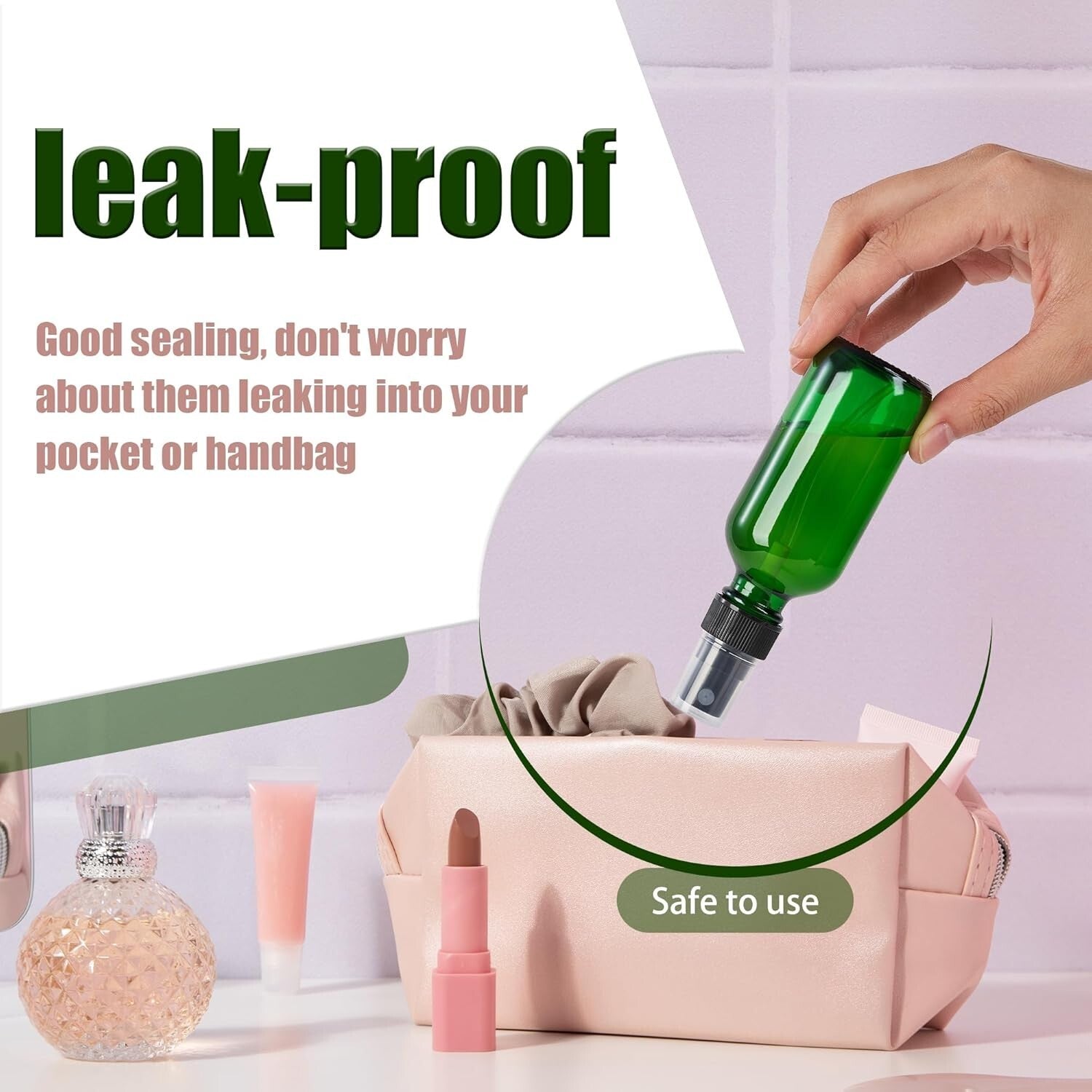 Versatile 2 oz Glass Mist Sprayers - BPA-Free & Leak-Proof for Skincare - 48 Set