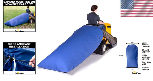 Effortless Leaf Collection with Heavy Duty 54 Cubic Foot Lawn Tractor Leaf Bag