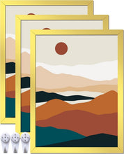Load image into Gallery viewer, 3-Pack 18x24 Gold Frames - Lightweight, Scratch-Resistant with Modern Design