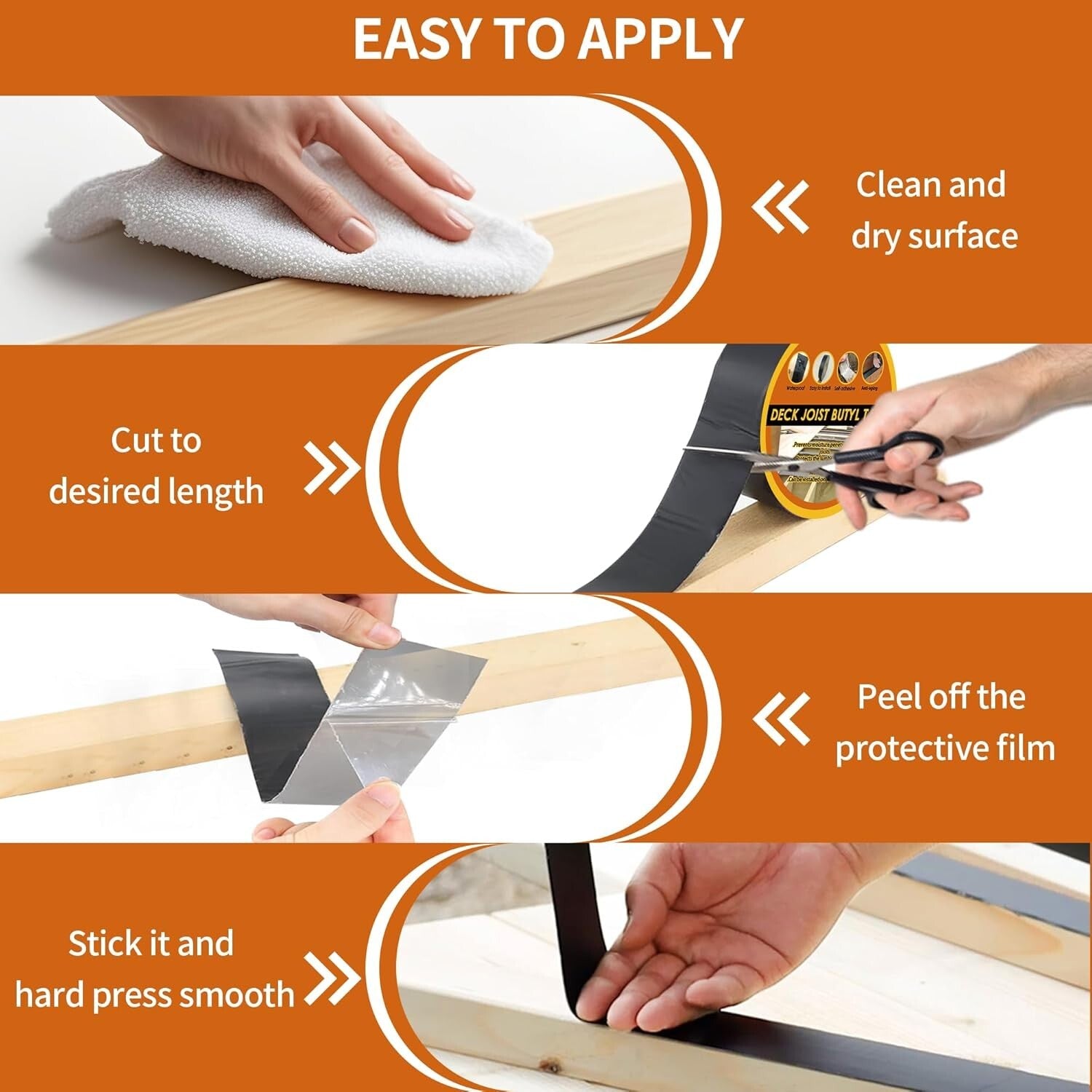 12 Pack Waterproof Deck Joist Tape 1-5/8'' x 50' - Ultimate Protection for Decks