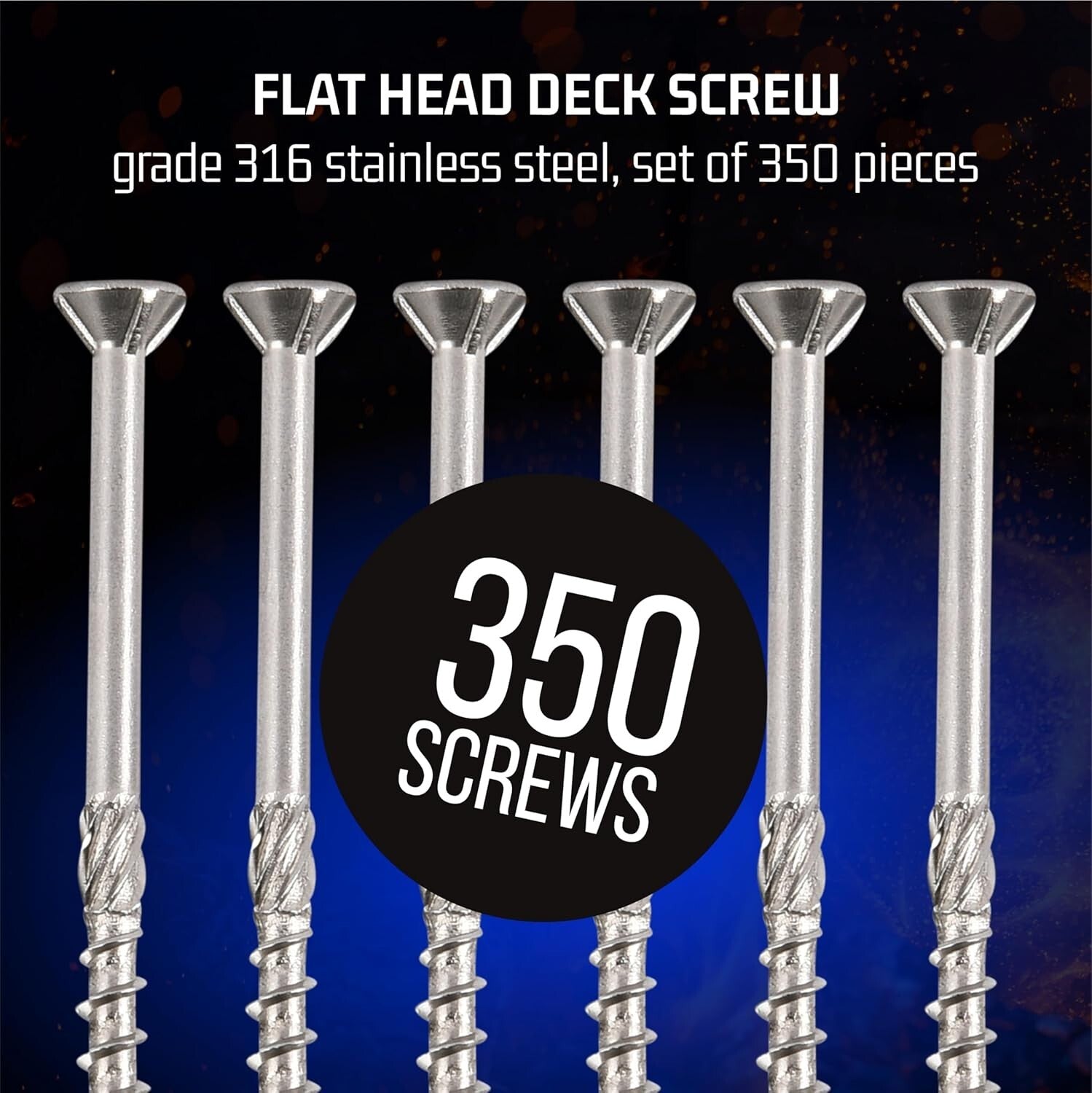 Bulk 350-Pack of 2.5-Inch Stainless Steel Deck Screws - Easy Torx Installation