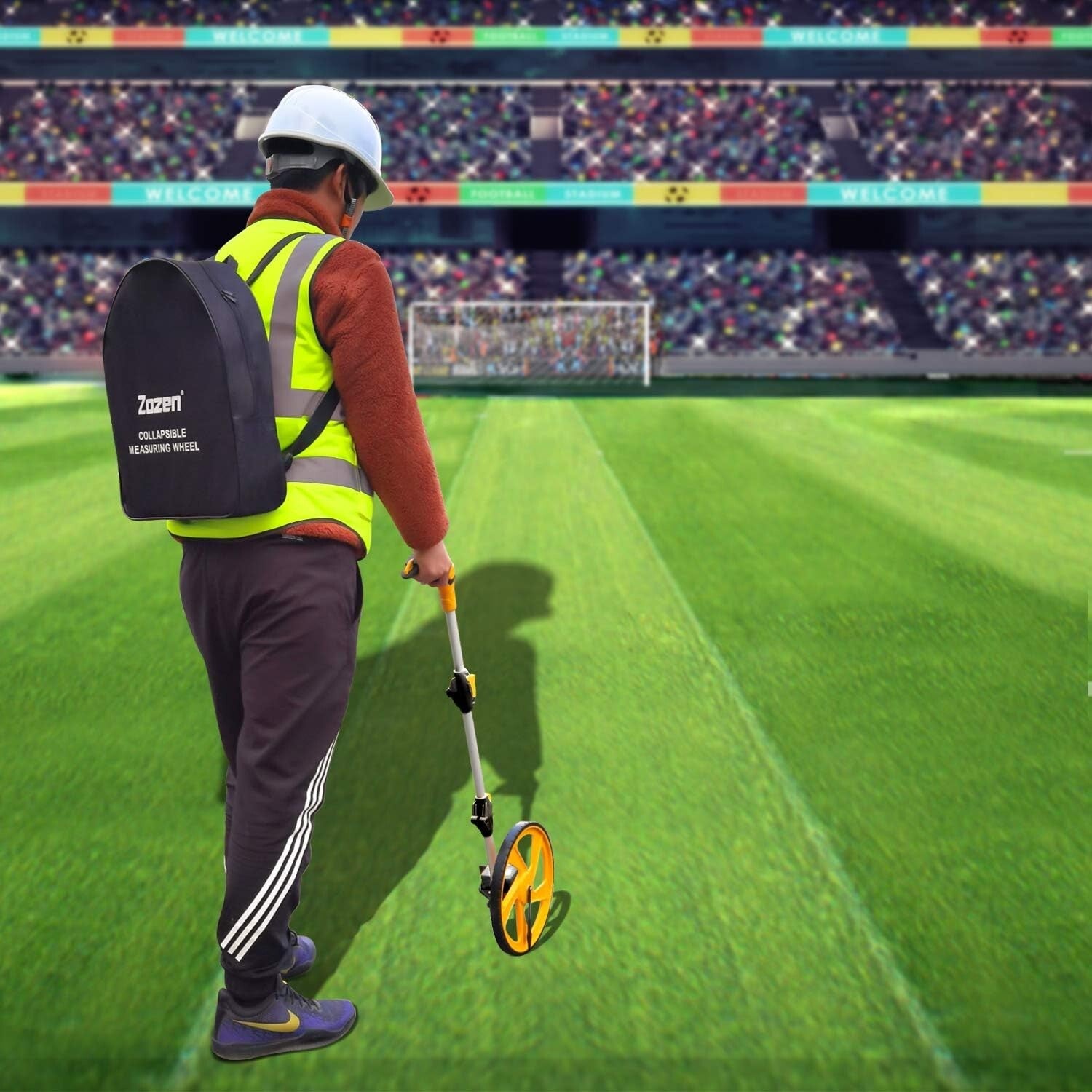 Accurate 12-Inch Measuring Wheel - Double Collapsible for Effortless Transport