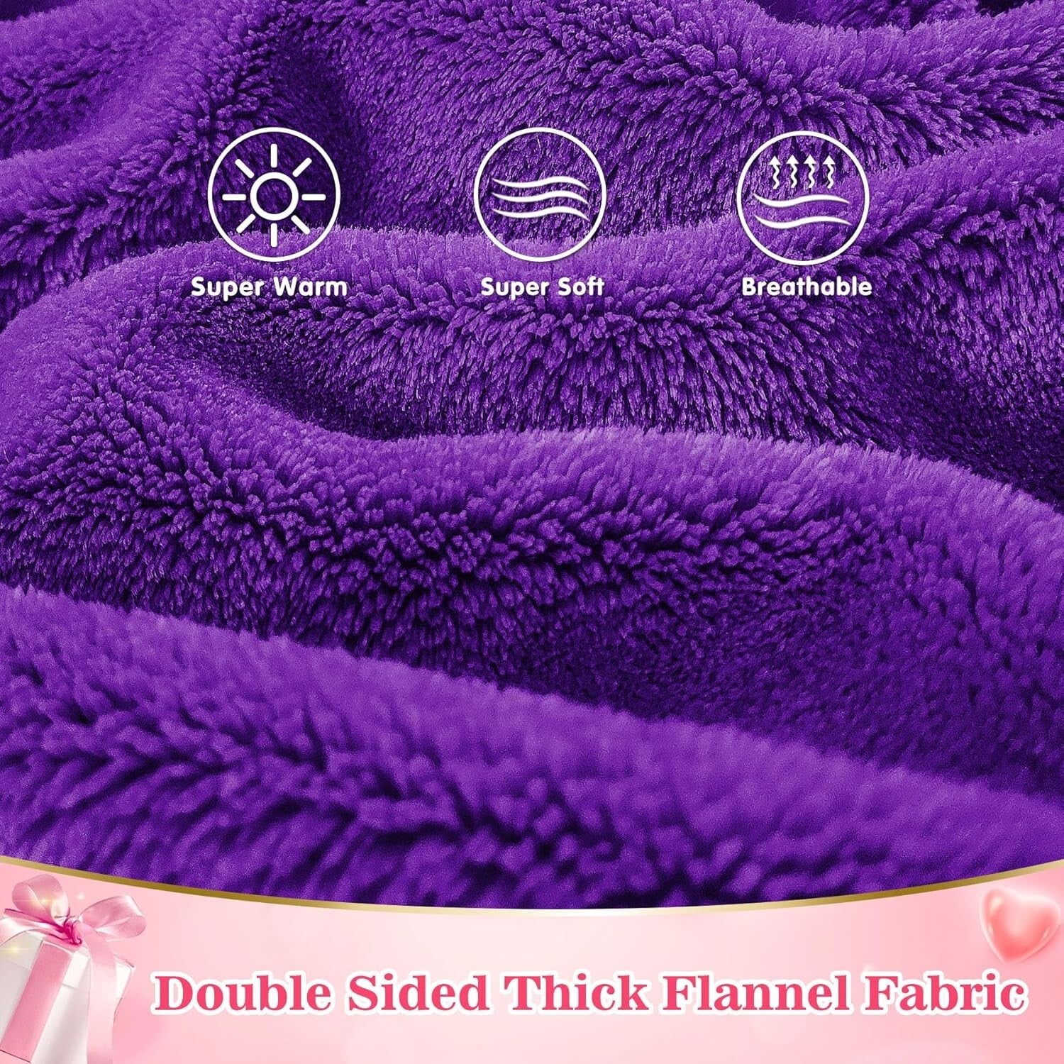 Fluffy Violet Hooded Blanket with Sleeves - Perfect for Lounging & Napping