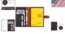 Load image into Gallery viewer, Handcrafted Leather Folio for 6x9 Steno Pads with Card Slots - Coffee Color