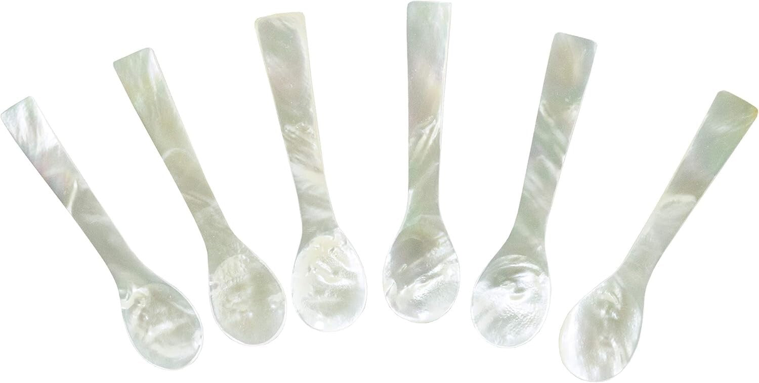 Elegant Handcraft Caviar Spoon Set of 6 - Exquisite 3.5-Inch Shell Design