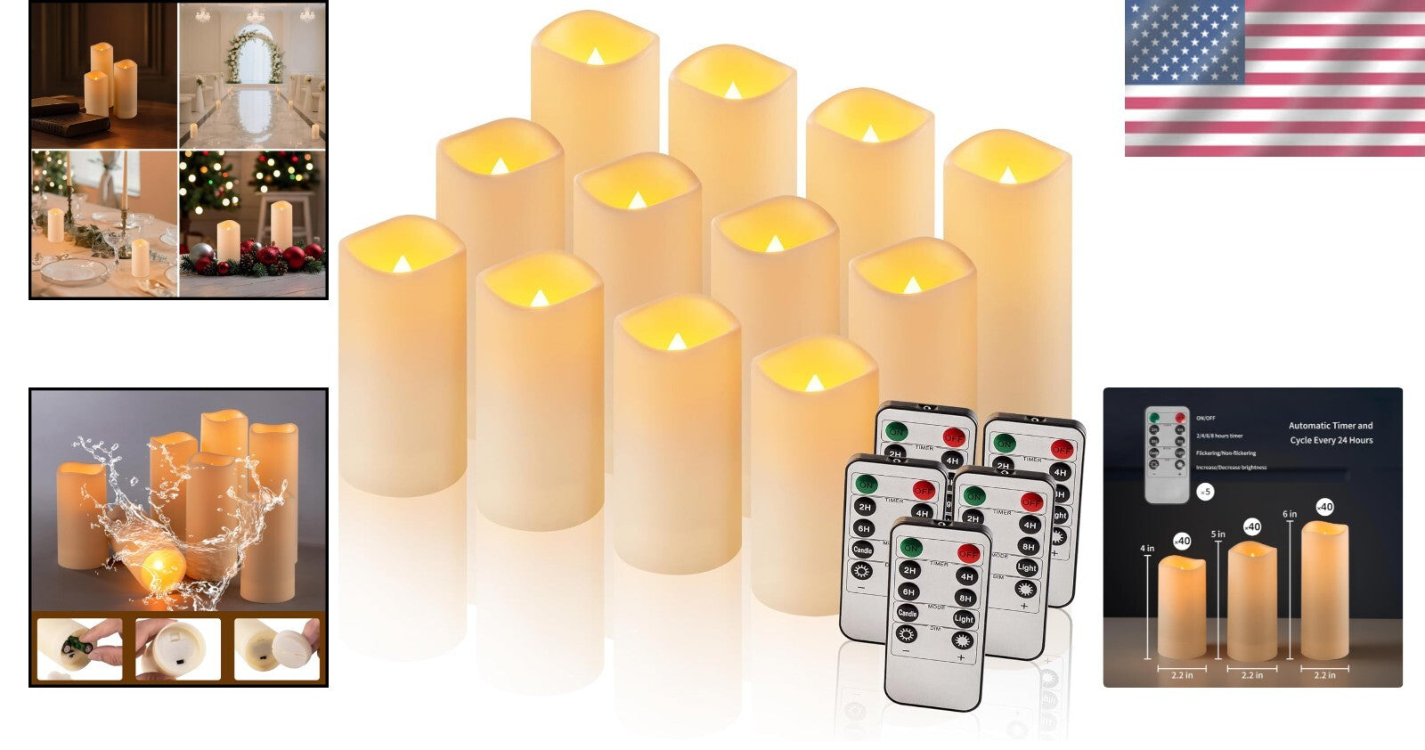 Elegant 120-Pack Flameless Candles - Remote Control & Timer for Safe Ambiance