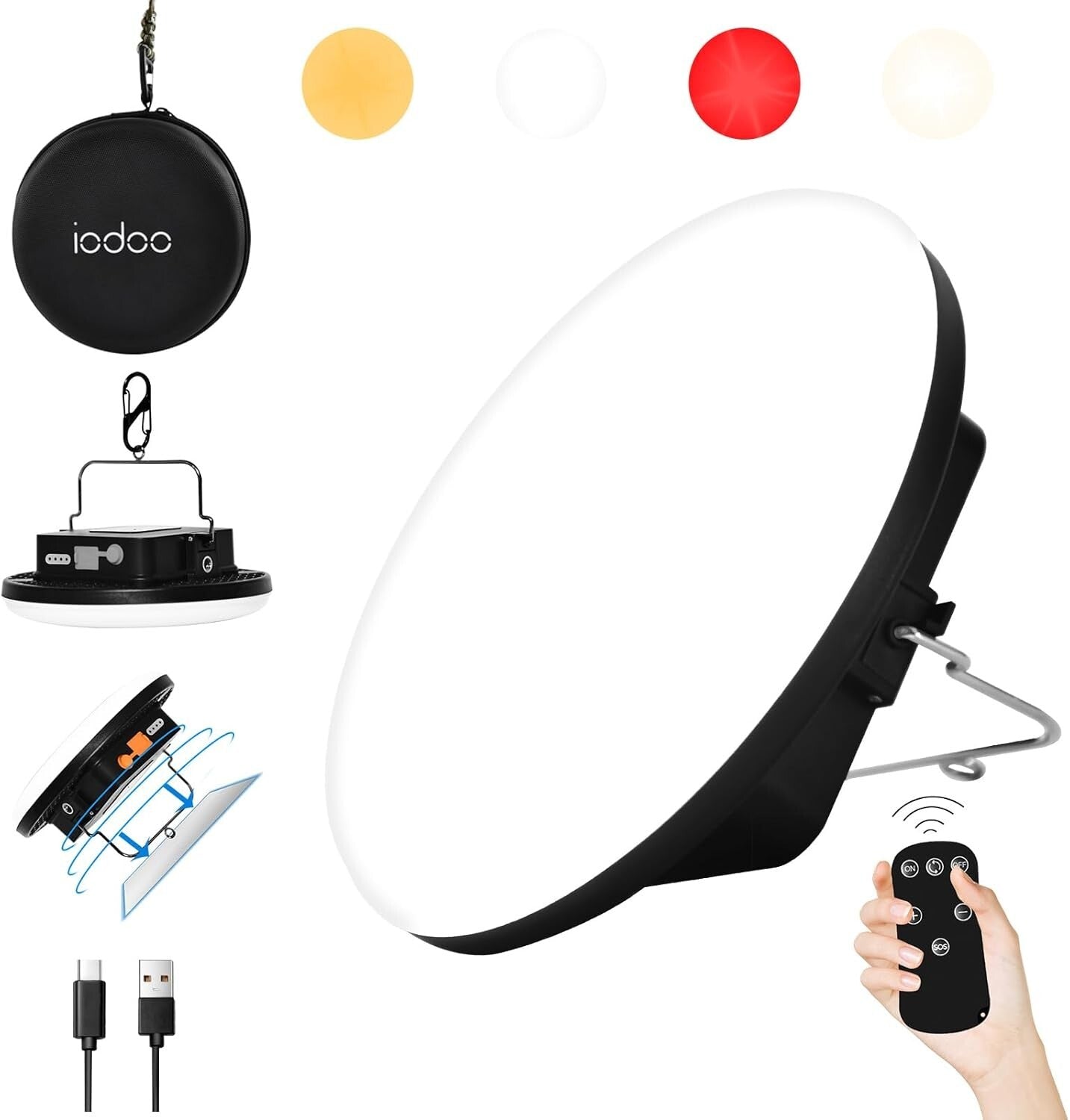 Portable 3000LM Camping Light with Magnet Base - Ideal for Outdoor Adventures