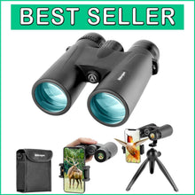 Load image into Gallery viewer, Lightweight 12x42 HD Binoculars with Tripod &amp; Phone Adapter for Bird Watching