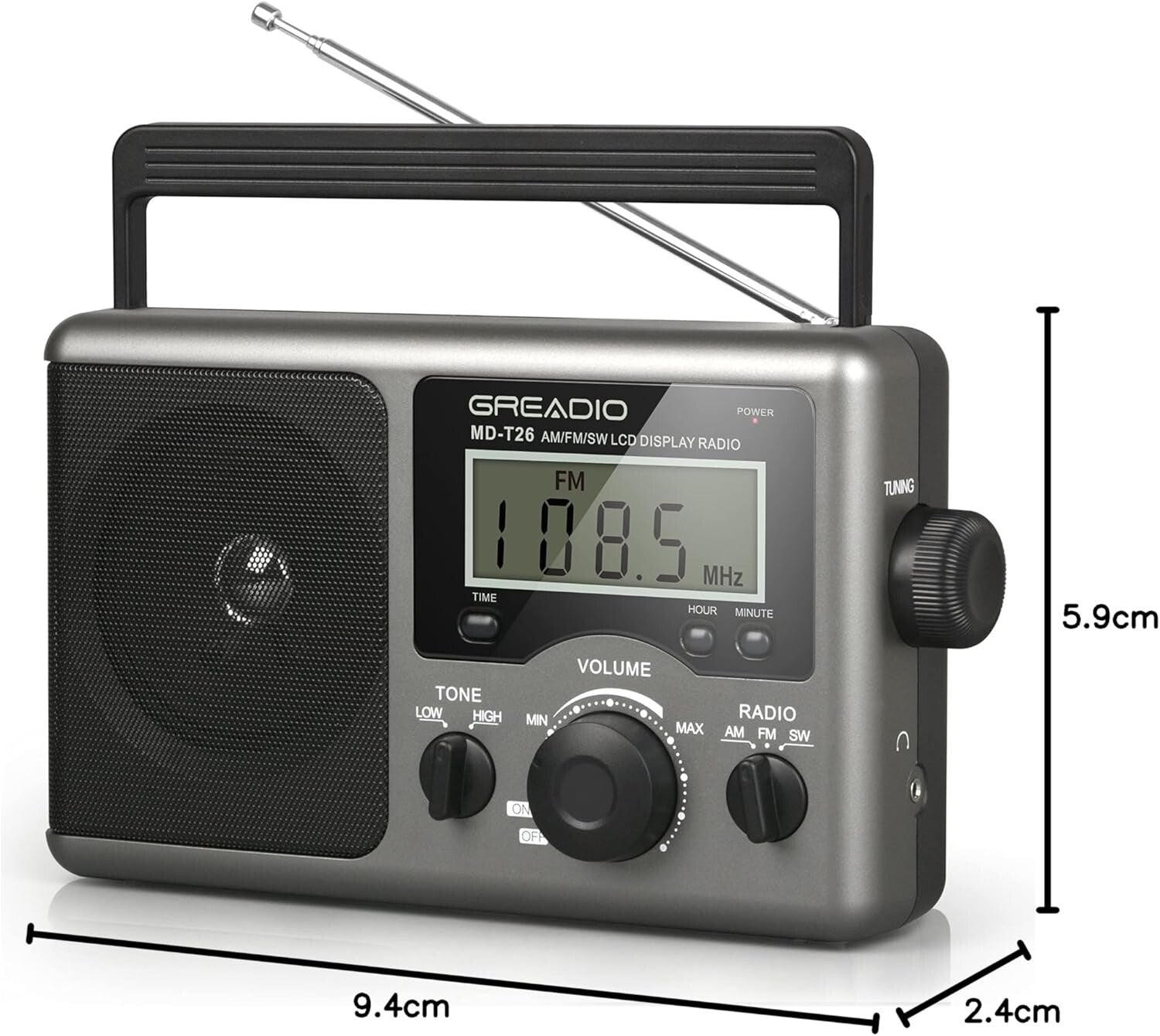 Easy-Use Portable Radio with AC/Battery Power – Great for Music and News Lovers