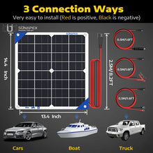 Load image into Gallery viewer, High-Efficiency 20W Solar Panel Charger with Built-in Controller for 12V Systems